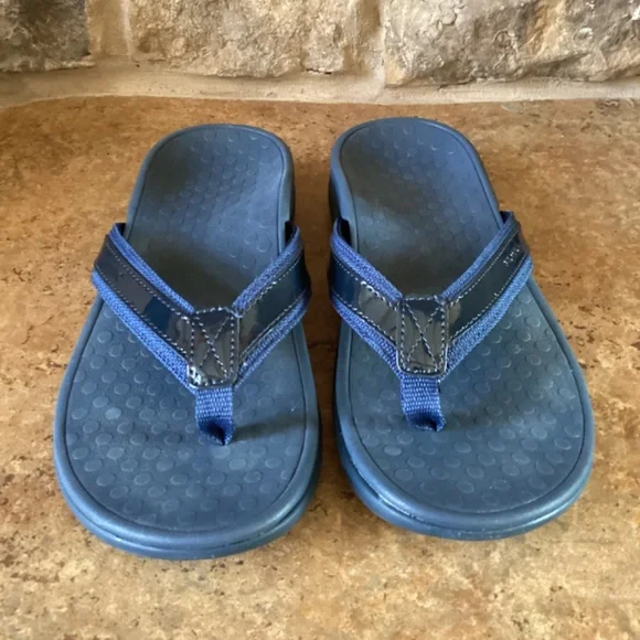 Vionic Tide Size 7 Navy Blue Women's Flip Flops Sandals Arch Support - Picture 3 of 7